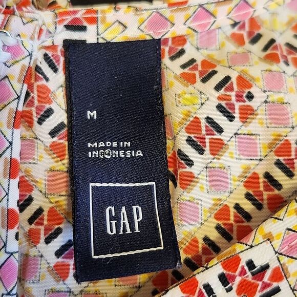 GAP shorts & tank romper, pink multicolor print, back zipper, size M - Picture 6 of 9